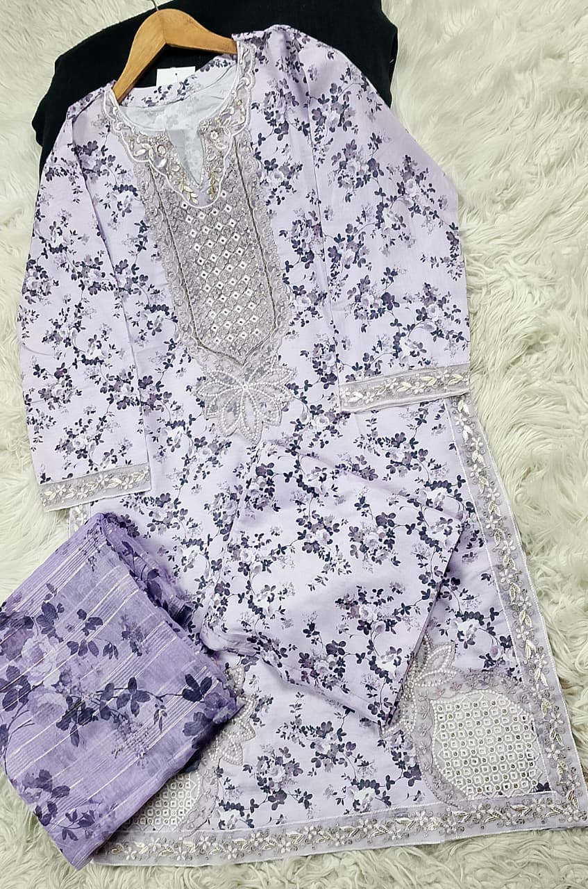 3 PIECE - EMBROIDERED LAWN SUIT