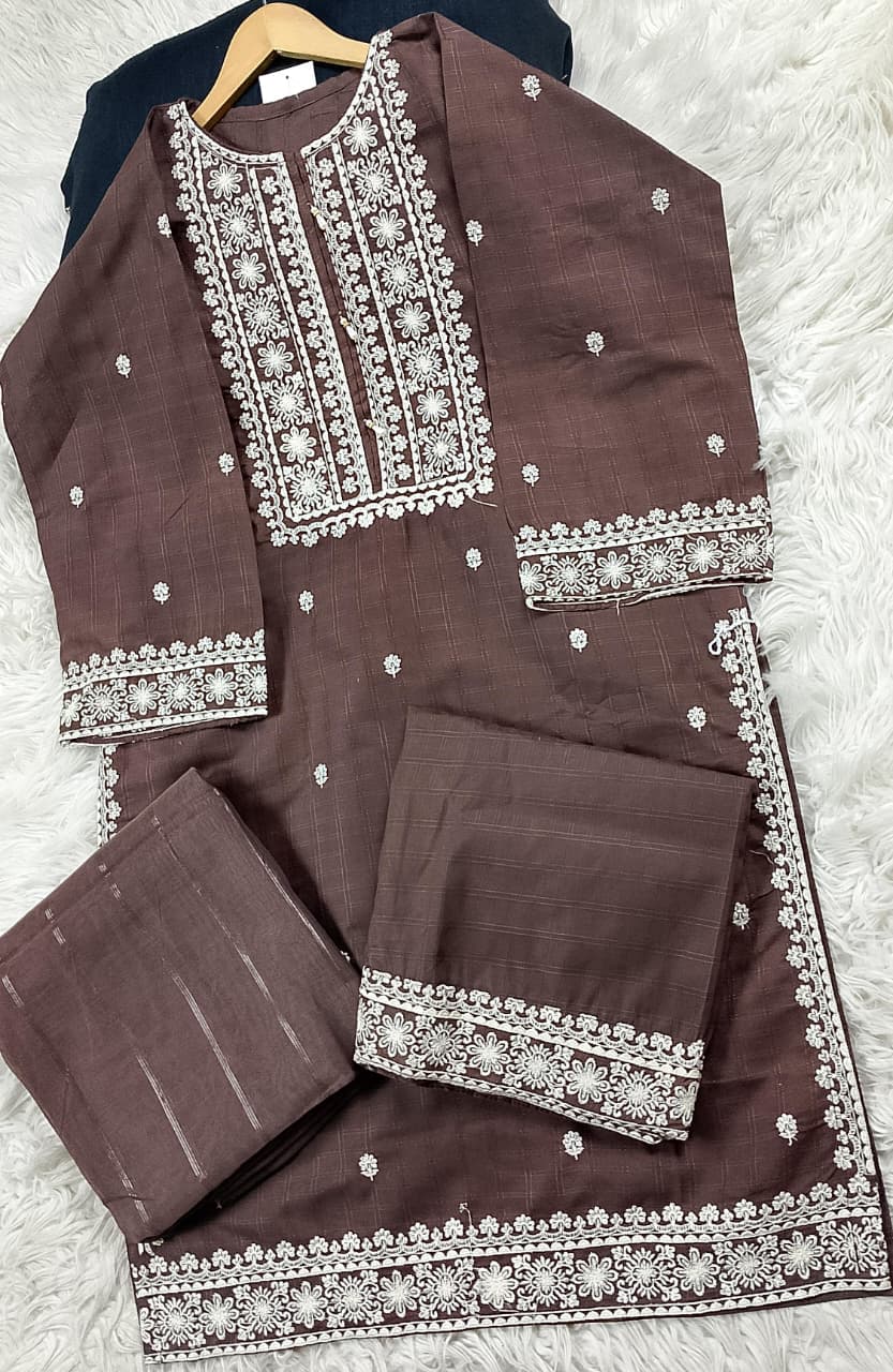 3 PIECE - EMBROIDERED LAWN SUIT