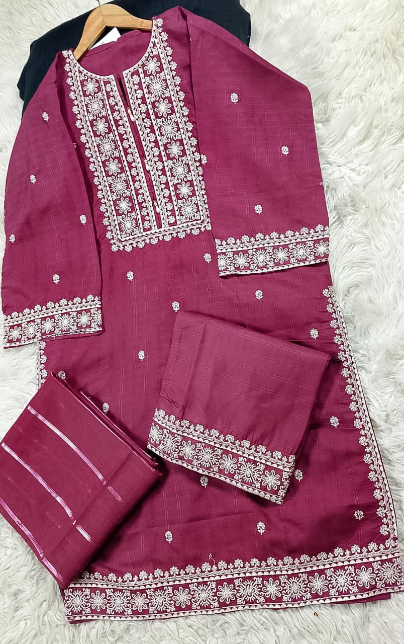 3 PIECE - EMBROIDERED LAWN SUIT