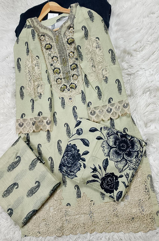 3 PIECE - EMBROIDERED LAWN SUIT