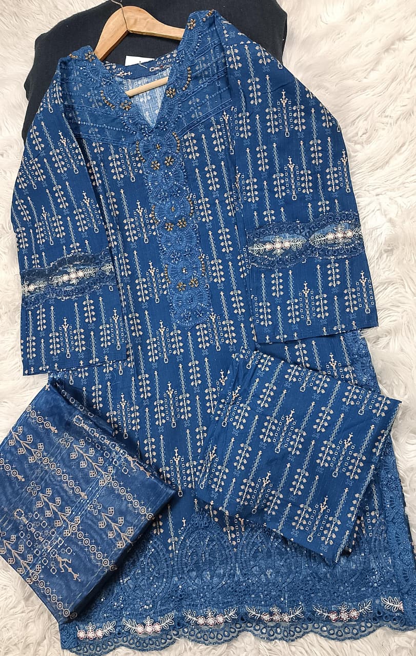 3 PIECE - EMBROIDERED LAWN SUIT