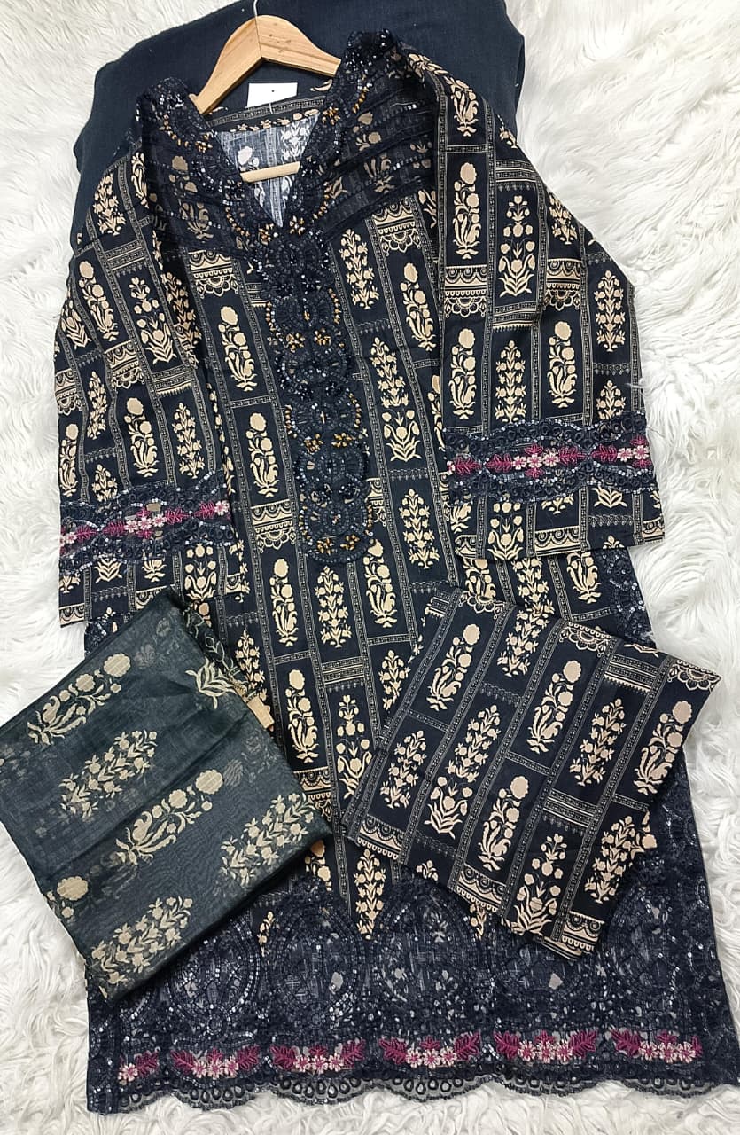 3 PIECE - EMBROIDERED LAWN SUIT