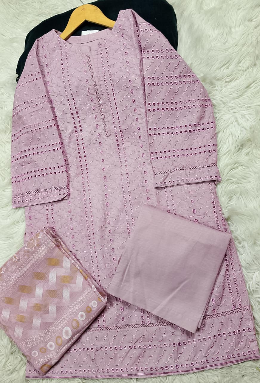 3 PIECE - EMBROIDERED LAWN SUIT