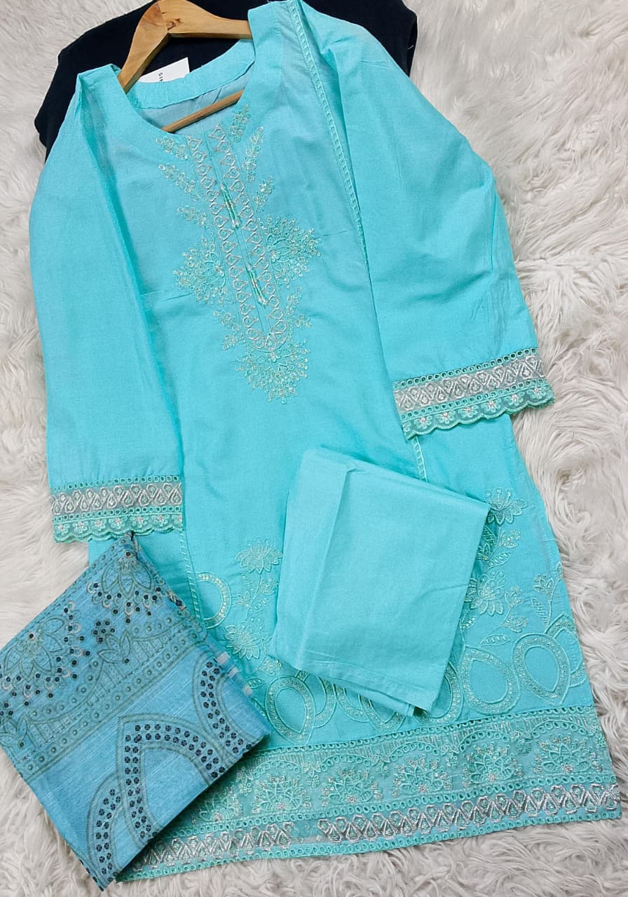 3 PIECE - EMBROIDERED LAWN SUIT