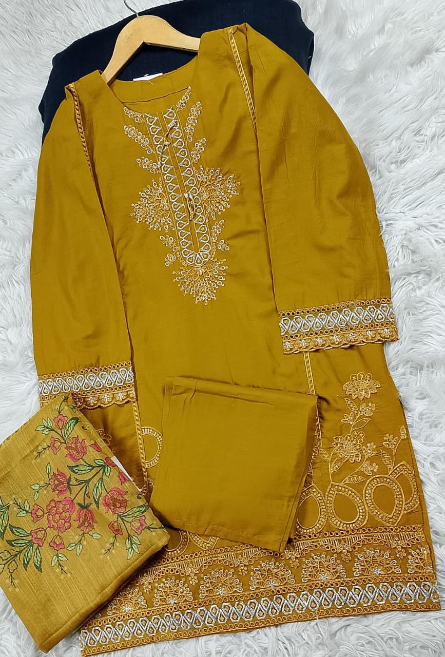 3 PIECE - EMBROIDERED LAWN SUIT