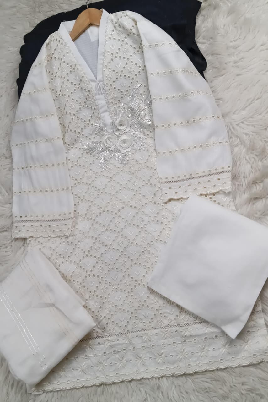 3 PIECE - EMBROIDERED LAWN SUIT