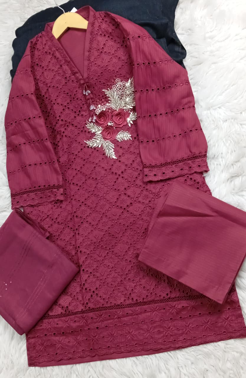 3 PIECE - EMBROIDERED LAWN SUIT