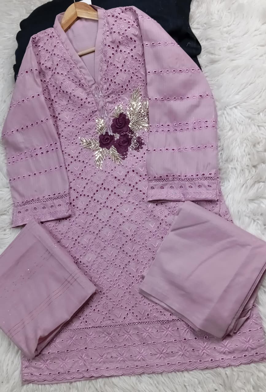 3 PIECE - EMBROIDERED LAWN SUIT
