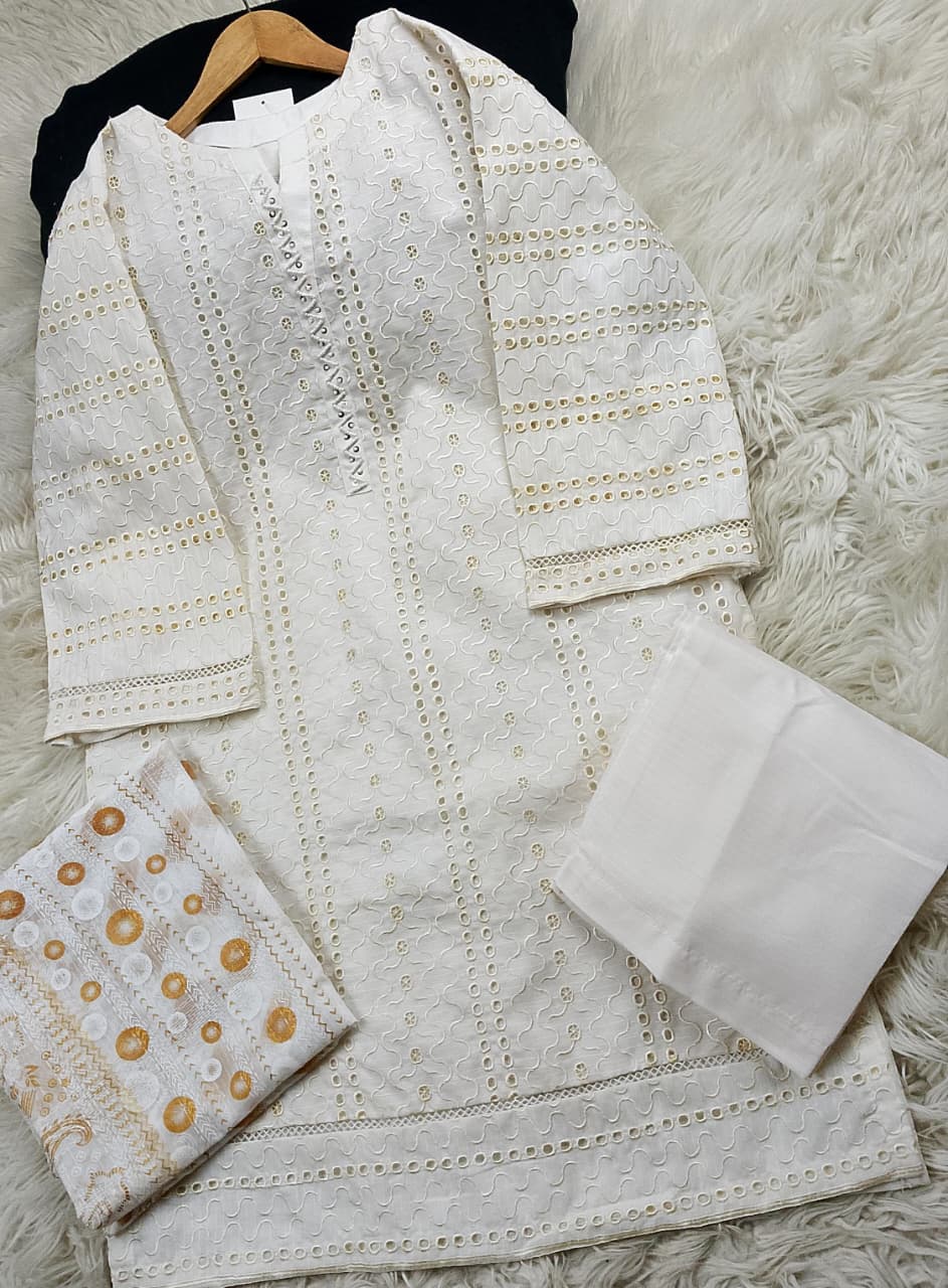 3 PIECE - EMBROIDERED LAWN SUIT