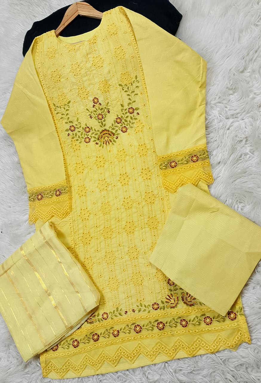 3 PIECE - EMBROIDERED LAWN SUIT