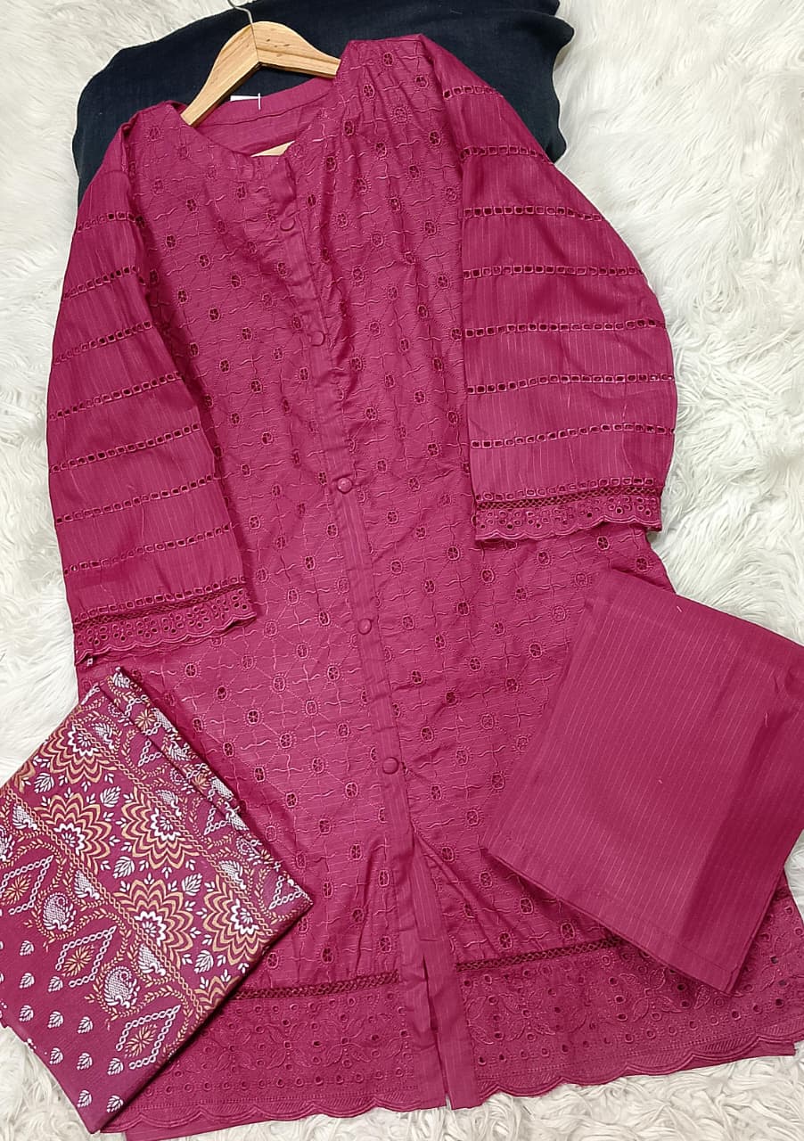 3 PIECE - EMBROIDERED LAWN SUIT