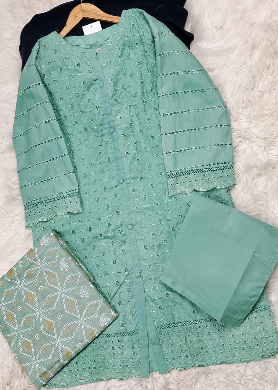 3 PIECE - EMBROIDERED LAWN SUIT