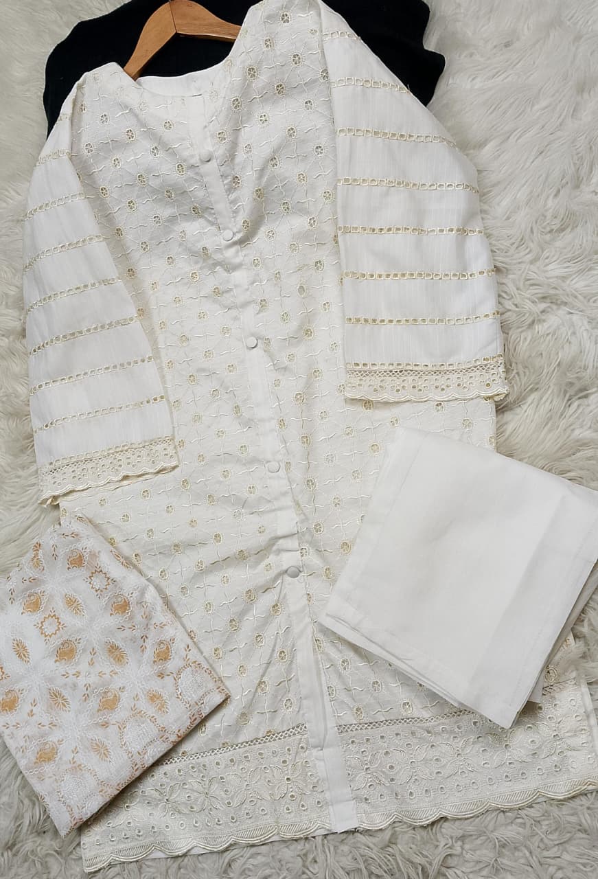 3 PIECE - EMBROIDERED LAWN SUIT