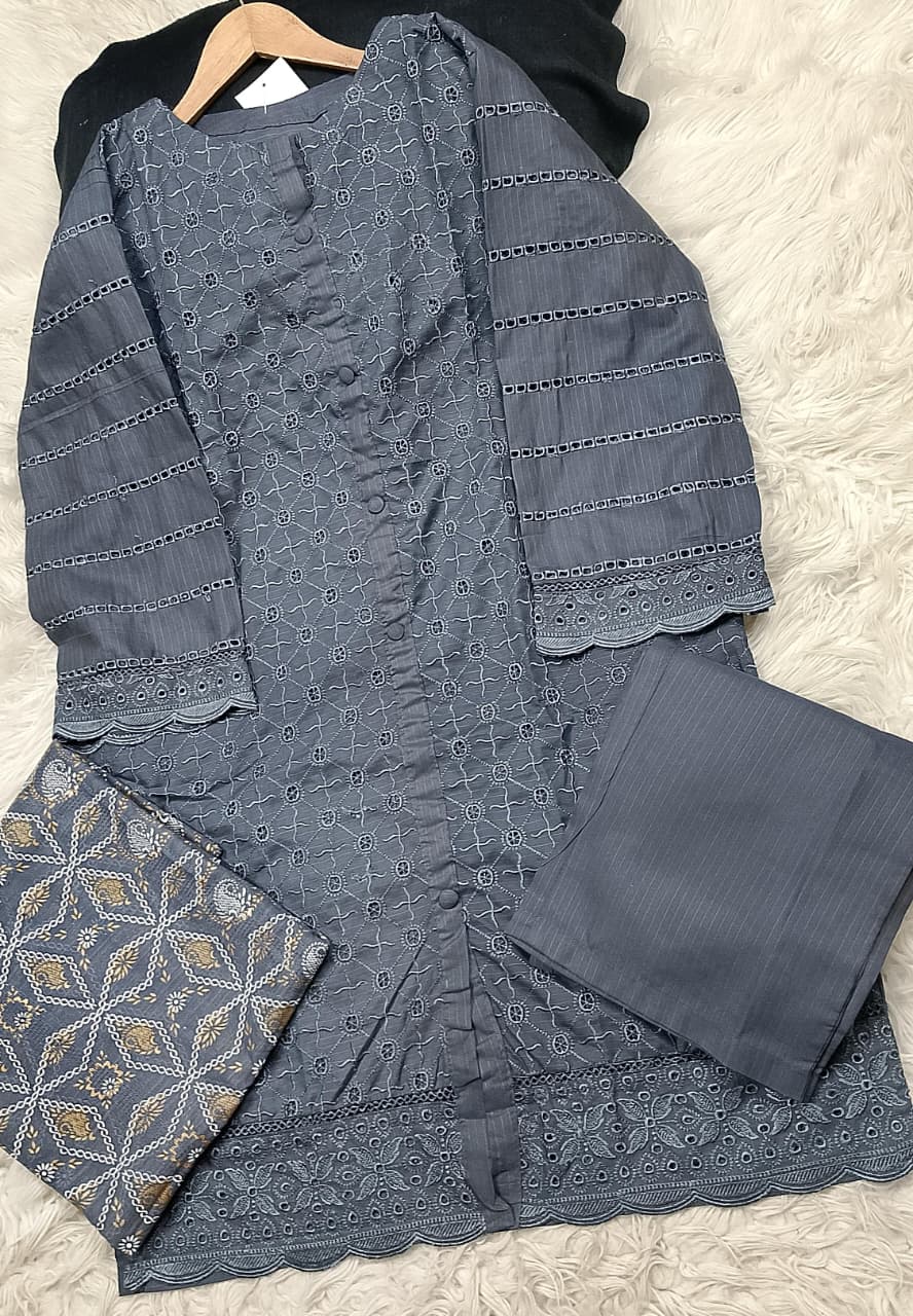 3 PIECE - EMBROIDERED LAWN SUIT
