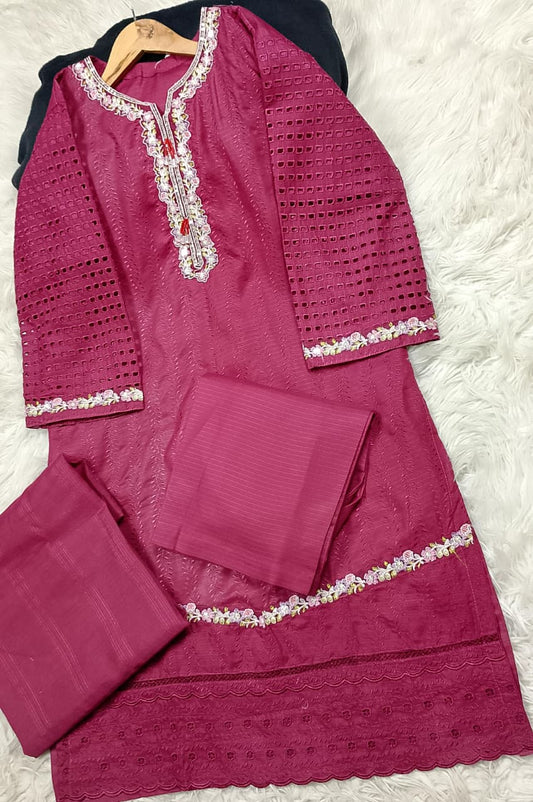 3 PIECE - EMBROIDERED LAWN SUIT