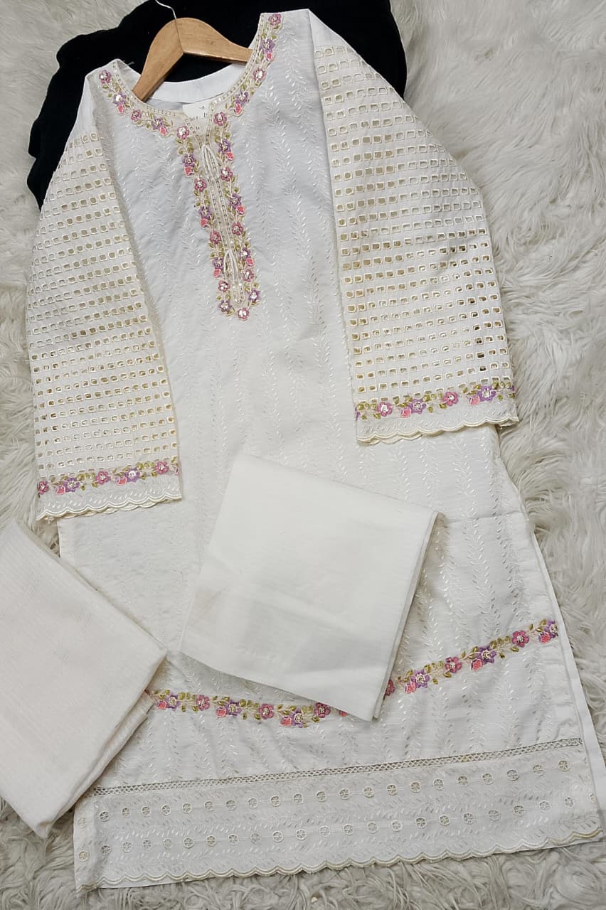 3 PIECE - EMBROIDERED LAWN SUIT