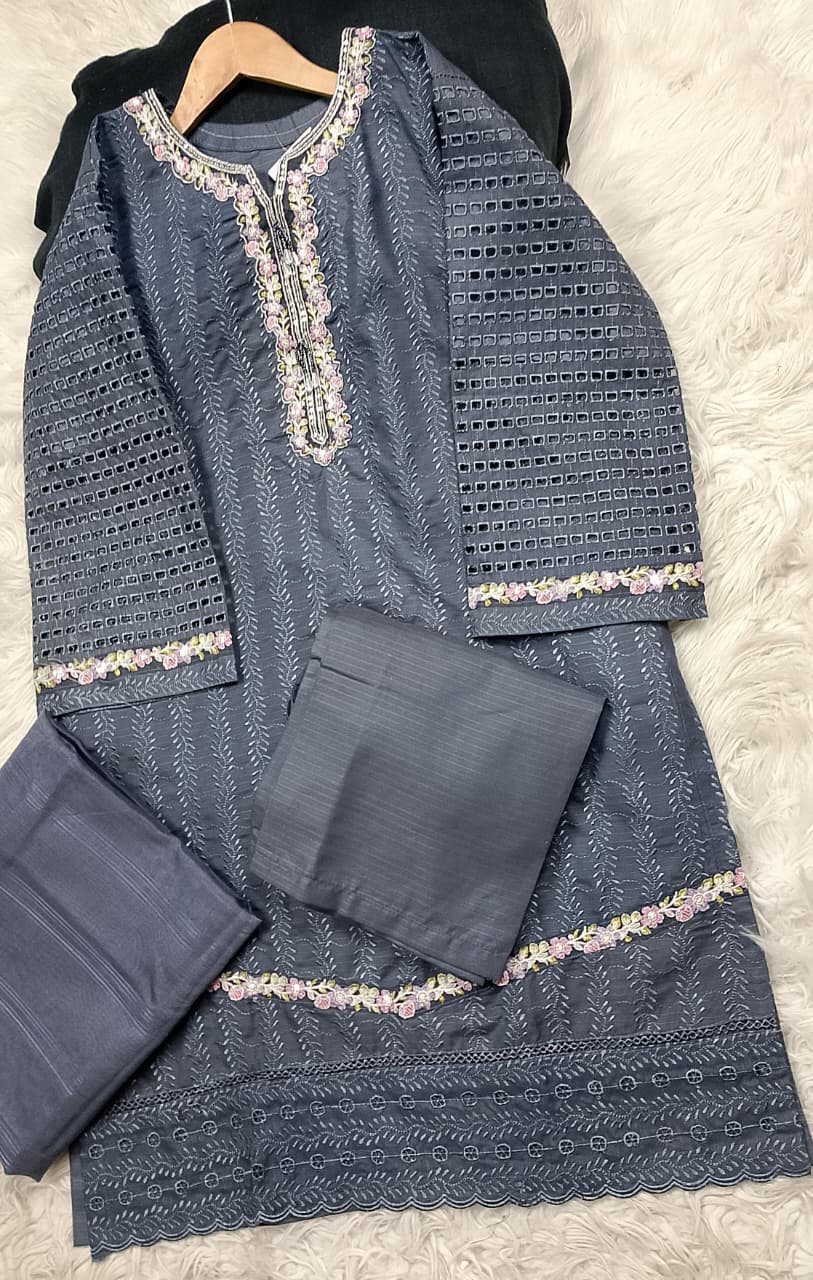 3 PIECE - EMBROIDERED LAWN SUIT