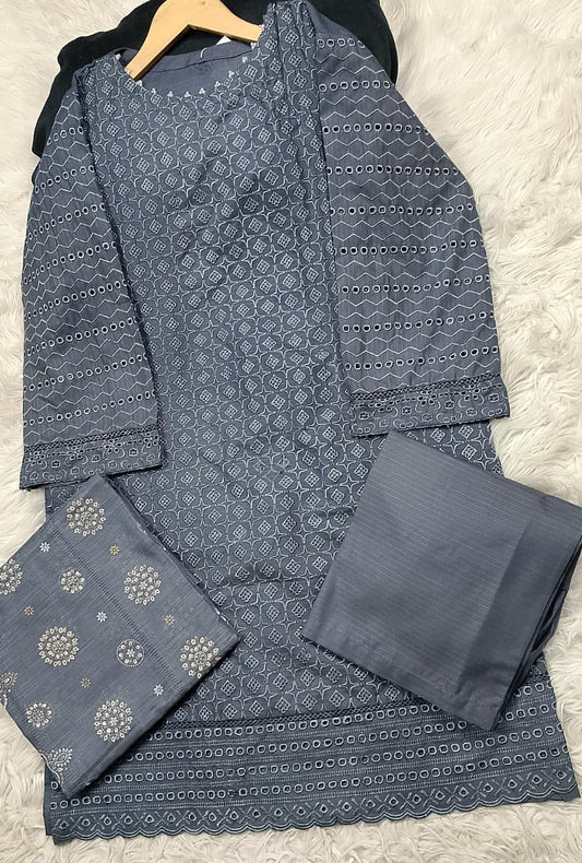 3 PIECE - EMBROIDERED LAWN SUIT