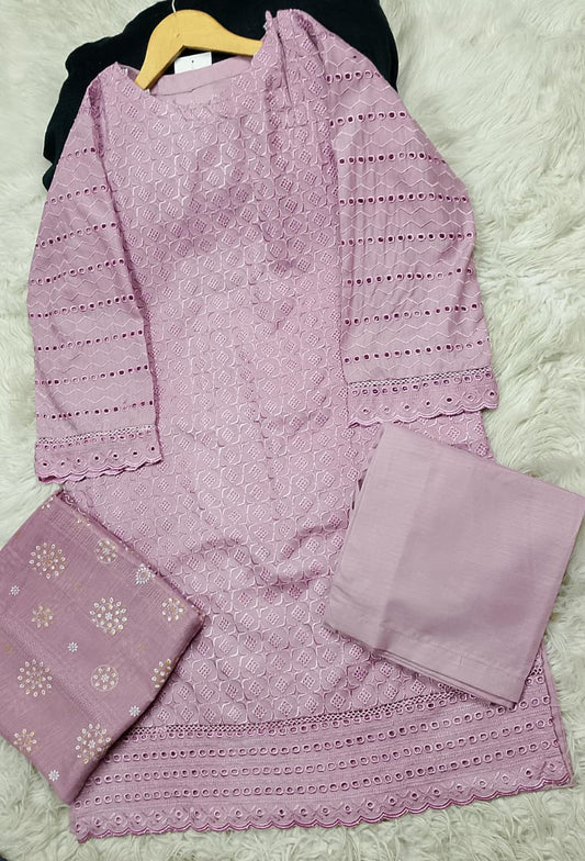 3 PIECE - EMBROIDERED LAWN SUIT