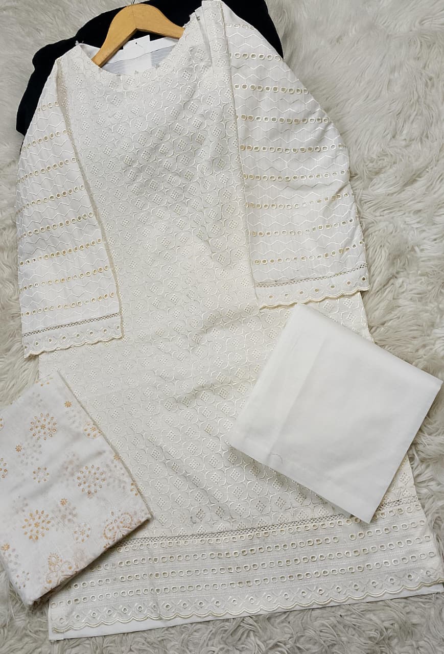 3 PIECE - EMBROIDERED LAWN SUIT