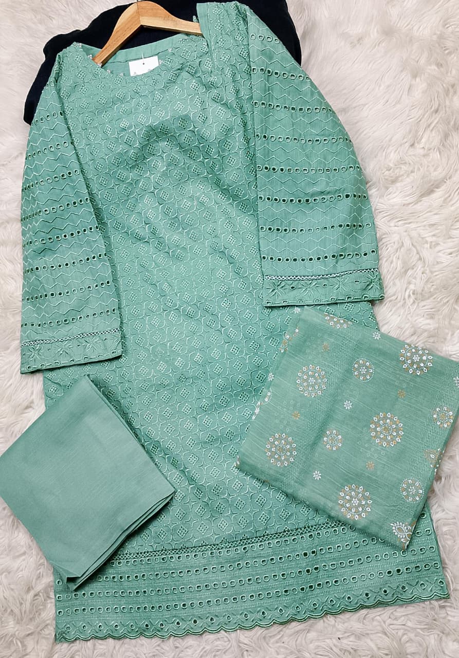 3 PIECE - EMBROIDERED LAWN SUIT