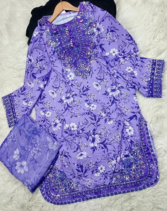 3 PIECE - EMBROIDERED LAWN SUIT