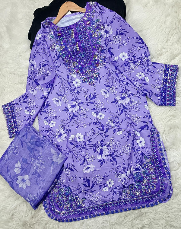 3 PIECE - EMBROIDERED LAWN SUIT