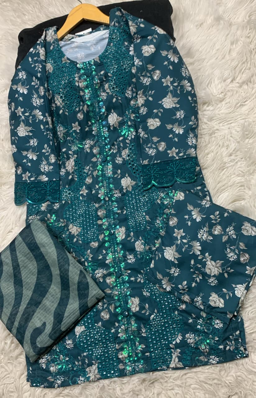 3 PIECE - EMBROIDERED LAWN SUIT