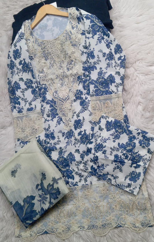 3 PIECE - EMBROIDERED LAWN SUIT
