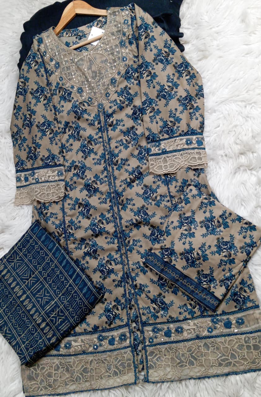 3 PIECE - EMBROIDERED LAWN SUIT