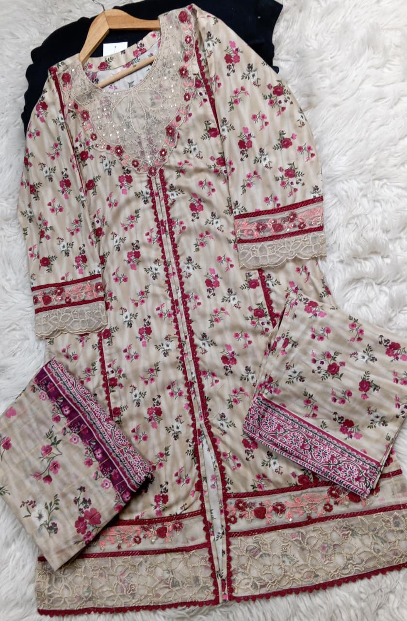 3 PIECE - EMBROIDERED LAWN SUIT