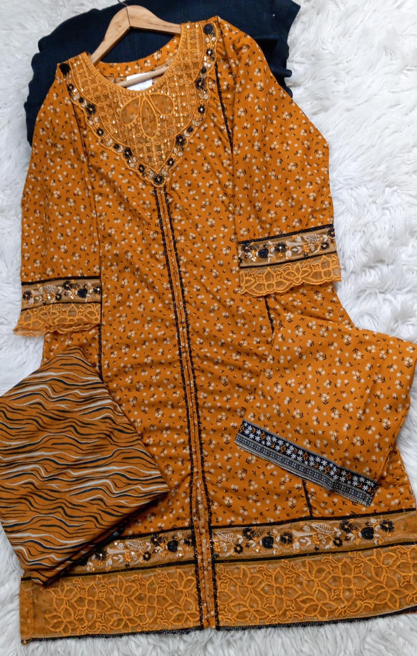 3 PIECE - EMBROIDERED LAWN SUIT