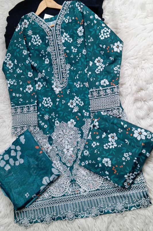 3 PIECE - EMBROIDERED LAWN SUIT