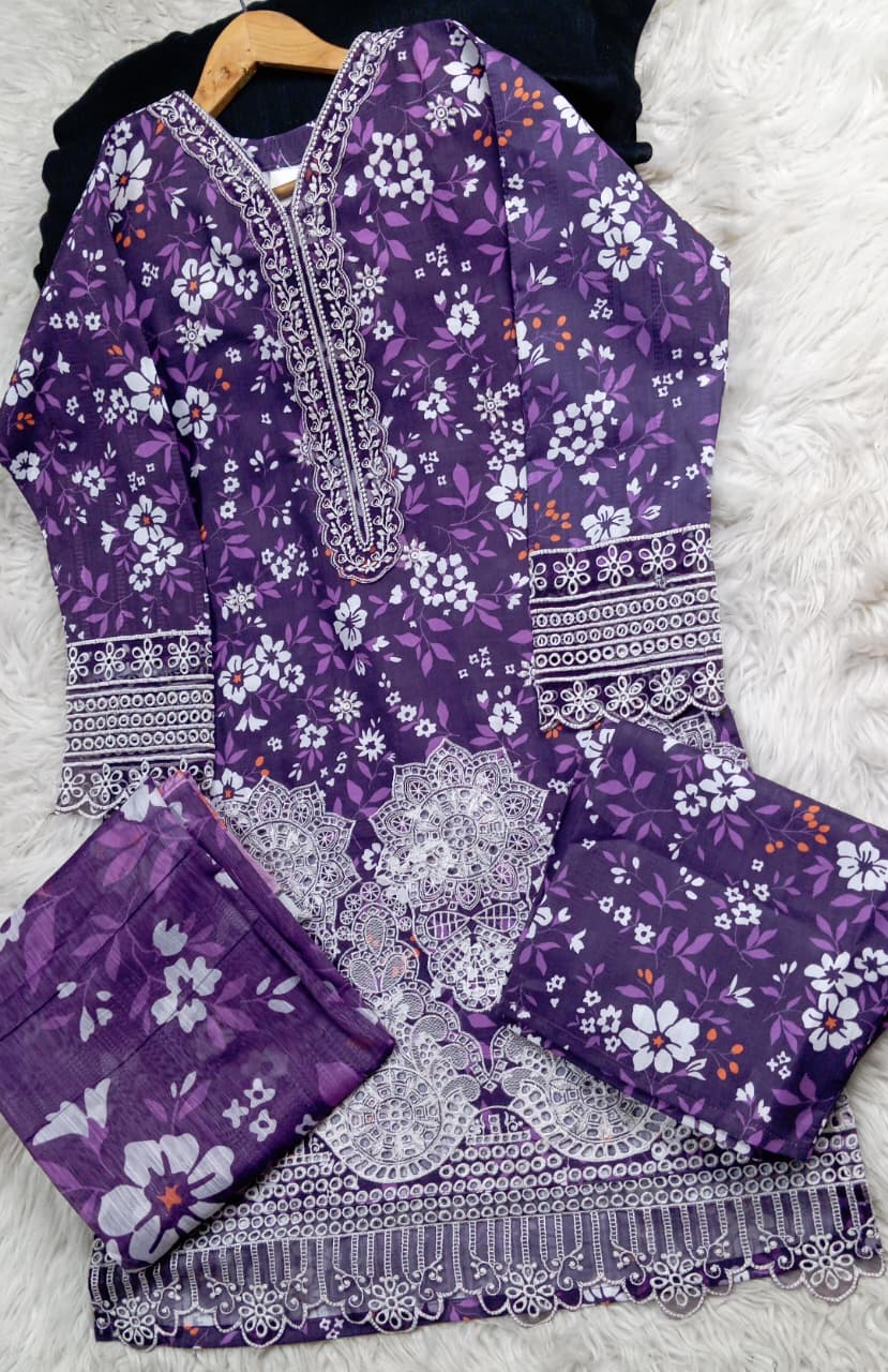 3 PIECE - EMBROIDERED LAWN SUIT