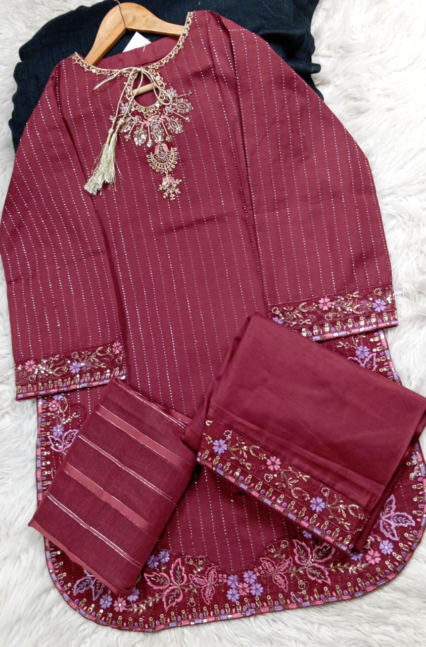 3 PIECE - EMBROIDERED LAWN SUIT