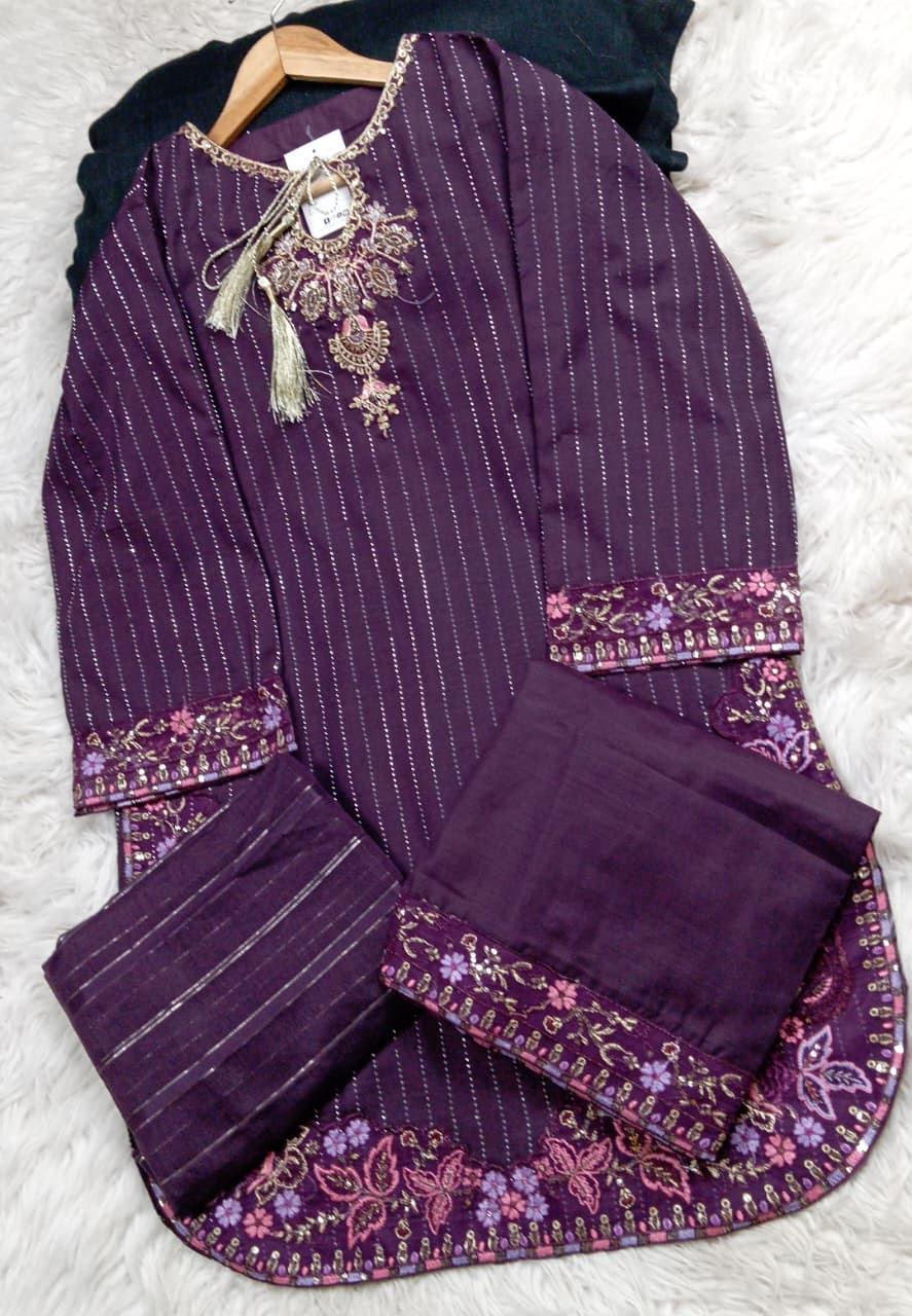 3 PIECE - EMBROIDERED LAWN SUIT