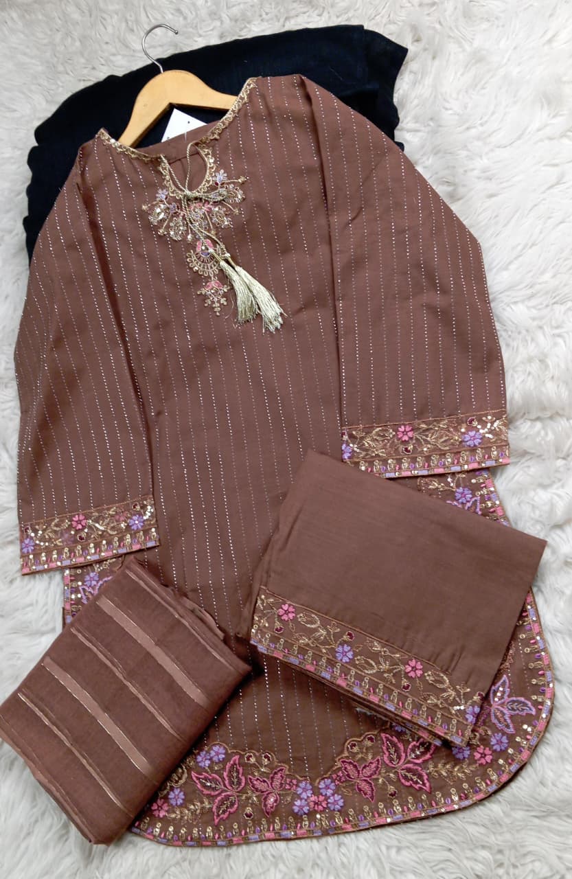 3 PIECE - EMBROIDERED LAWN SUIT
