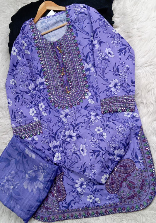 3 PIECE - EMBROIDERED LAWN SUIT