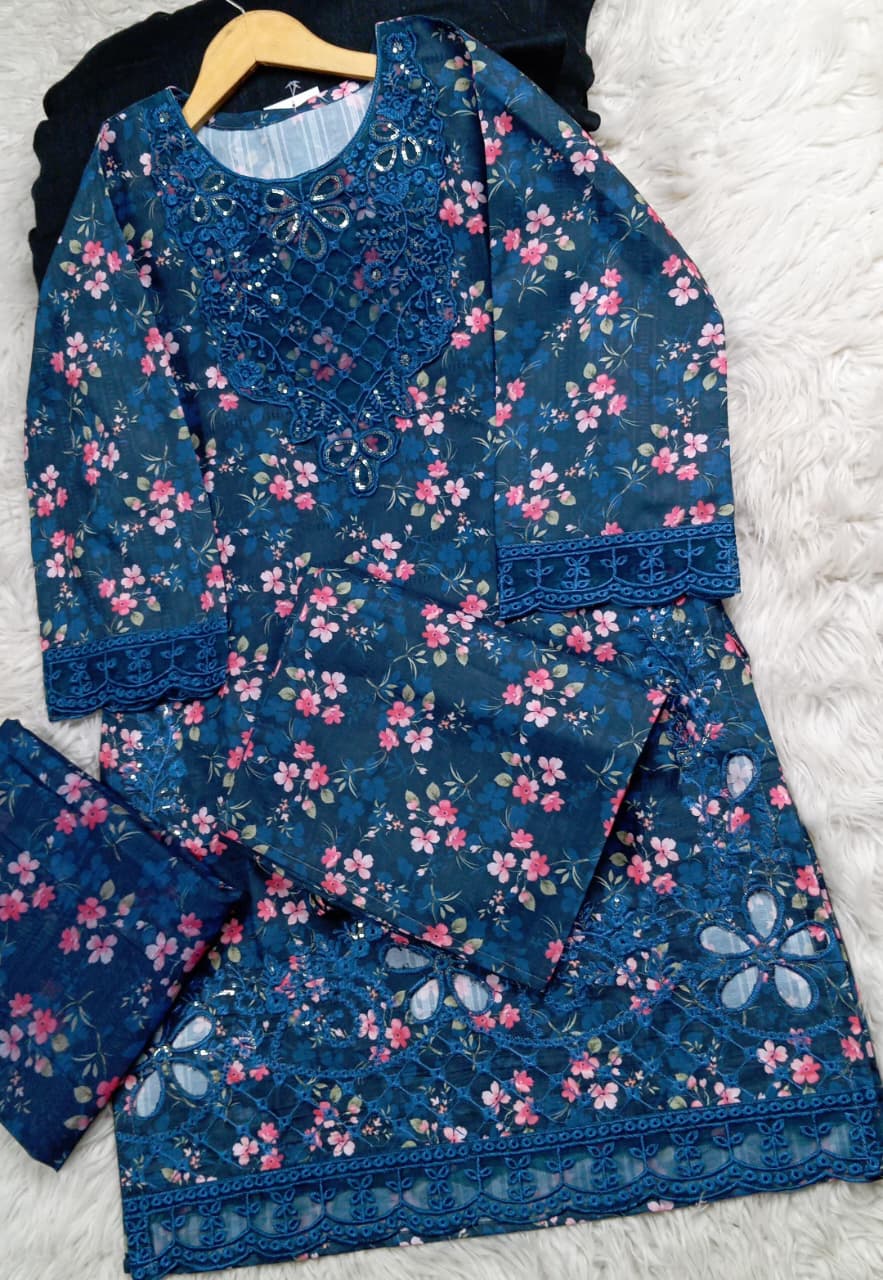 3 PIECE - EMBROIDERED LAWN SUIT