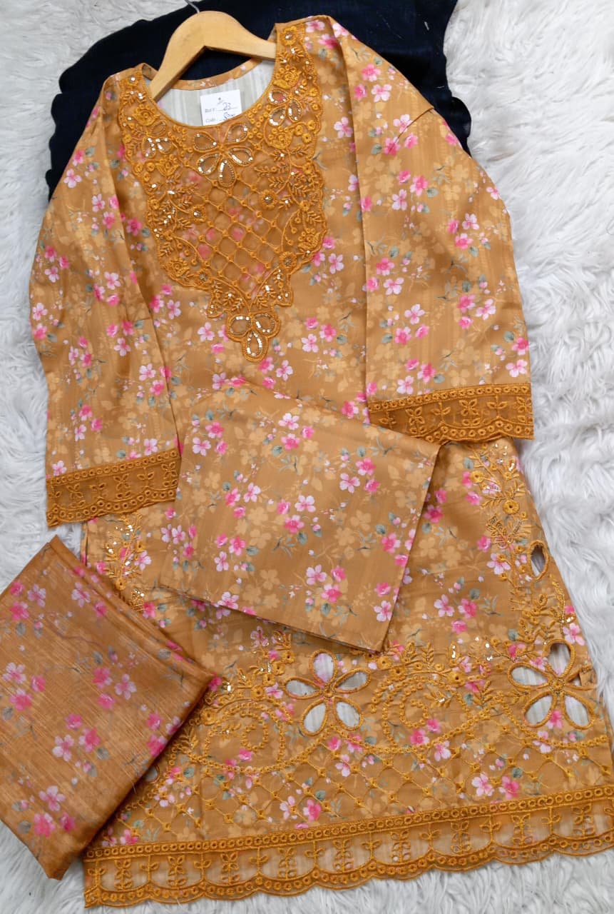 3 PIECE - EMBROIDERED LAWN SUIT