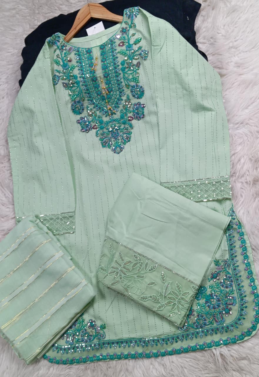 3 PIECE - EMBROIDERED LAWN SUIT