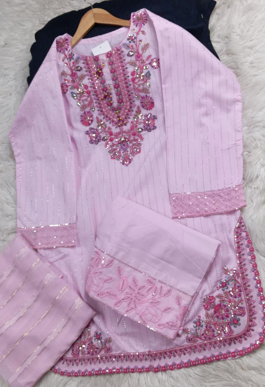 3 PIECE - EMBROIDERED LAWN SUIT