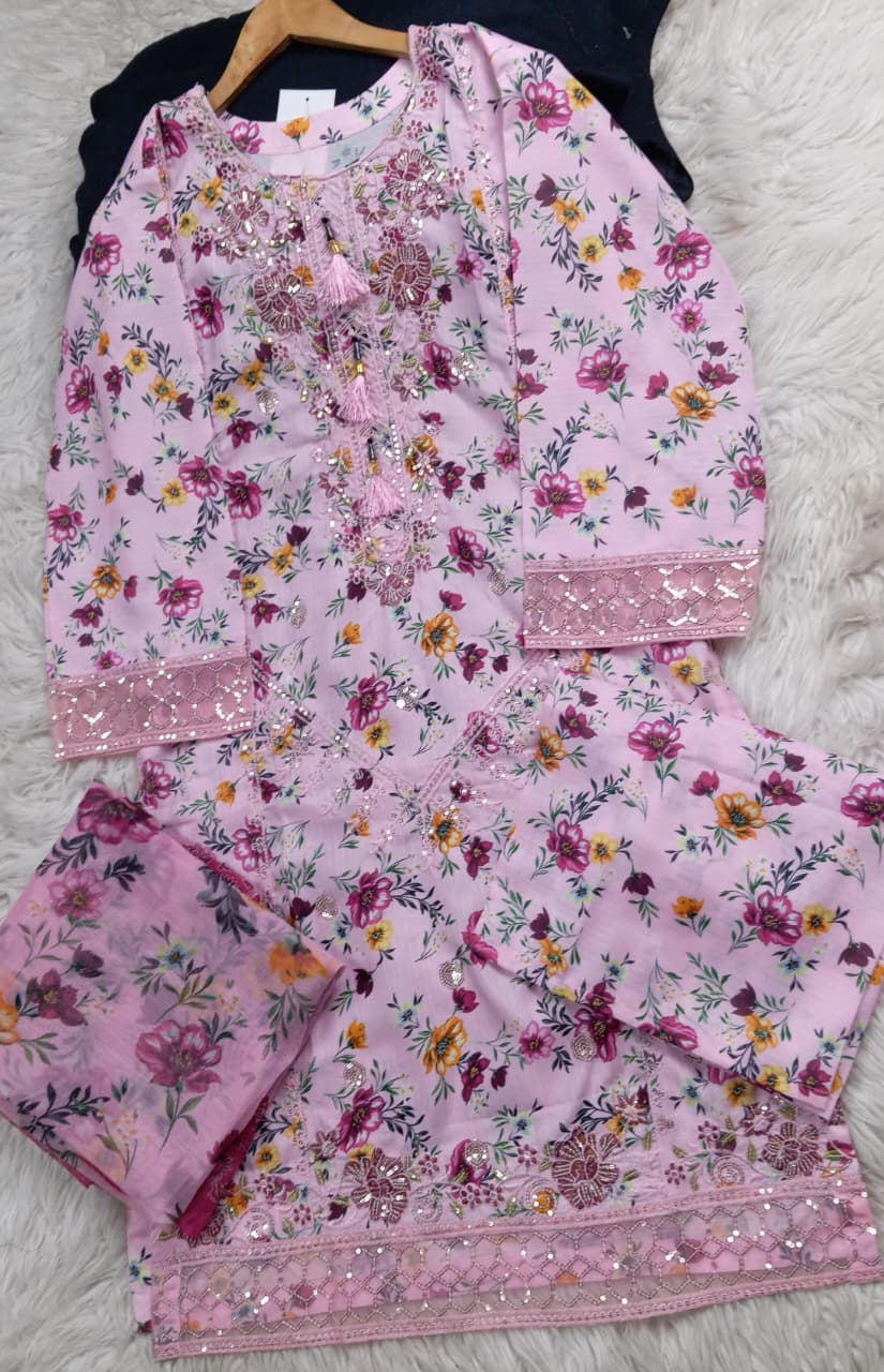 3 PIECE - EMBROIDERED LAWN SUIT