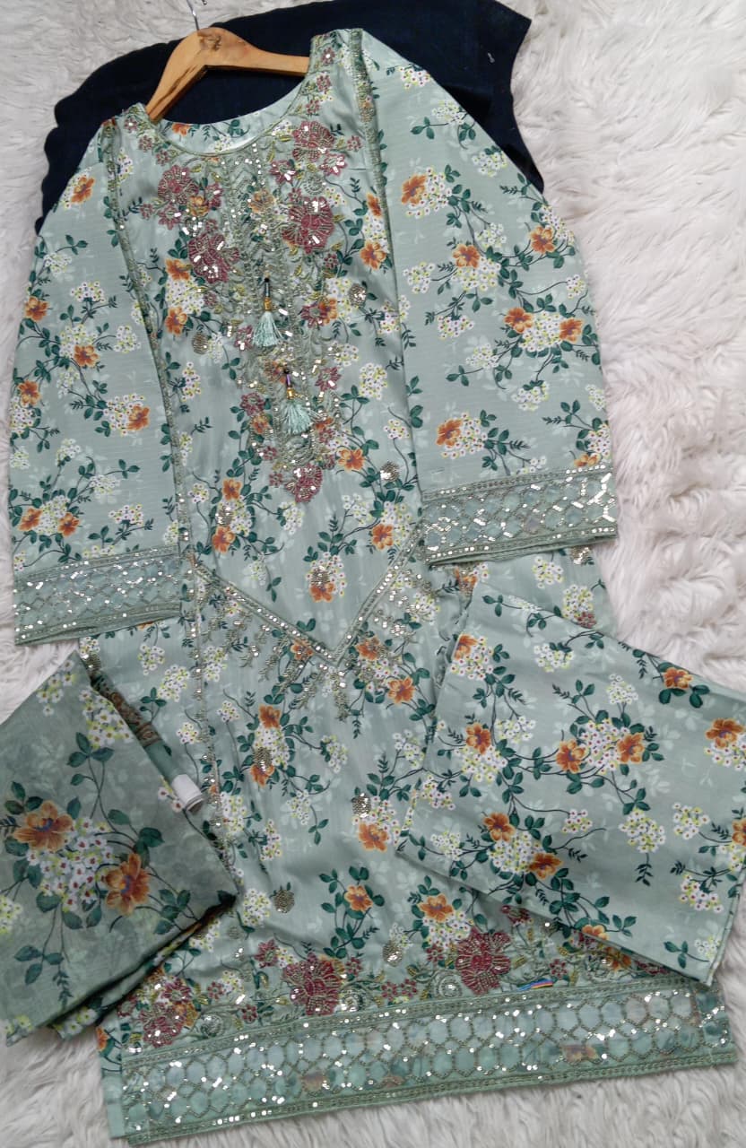 3 PIECE - EMBROIDERED LAWN SUIT