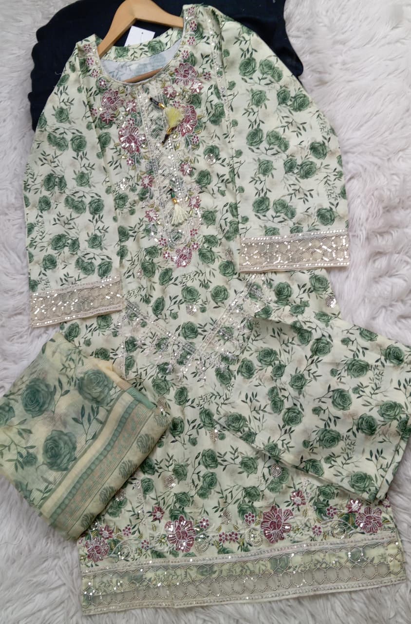 3 PIECE - EMBROIDERED LAWN SUIT
