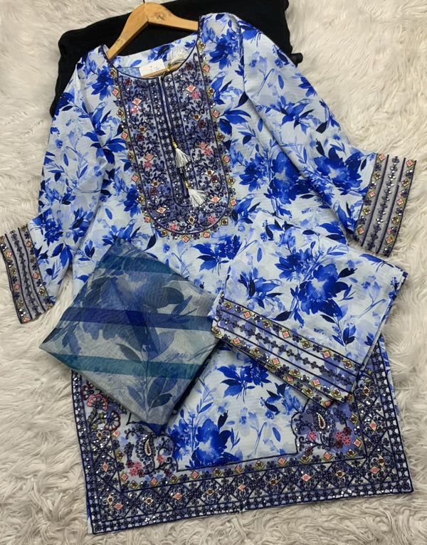 3 PIECE - EMBROIDERED LAWN SUIT