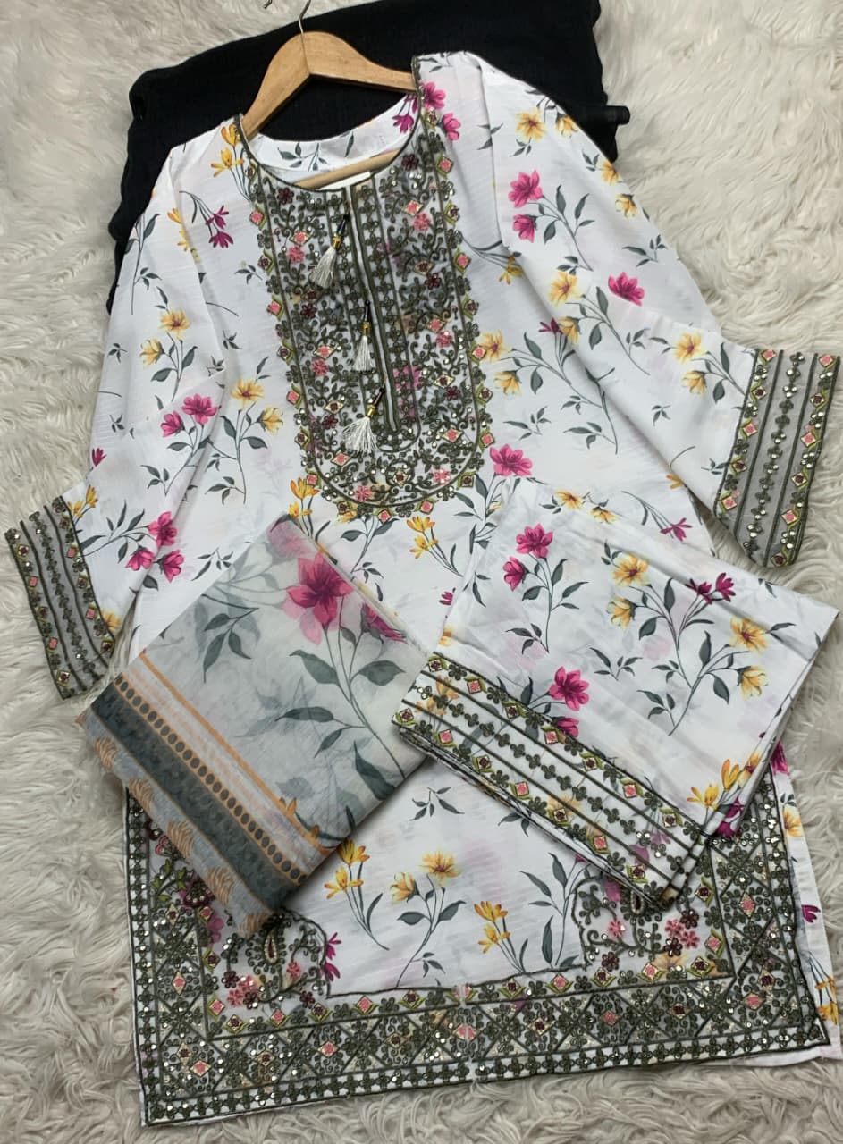 3 PIECE - EMBROIDERED LAWN SUIT