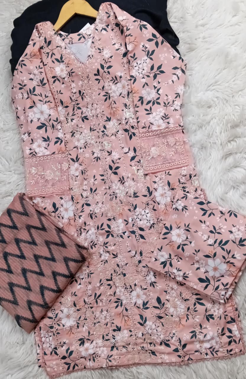 3 PIECE - EMBROIDERED LAWN SUIT