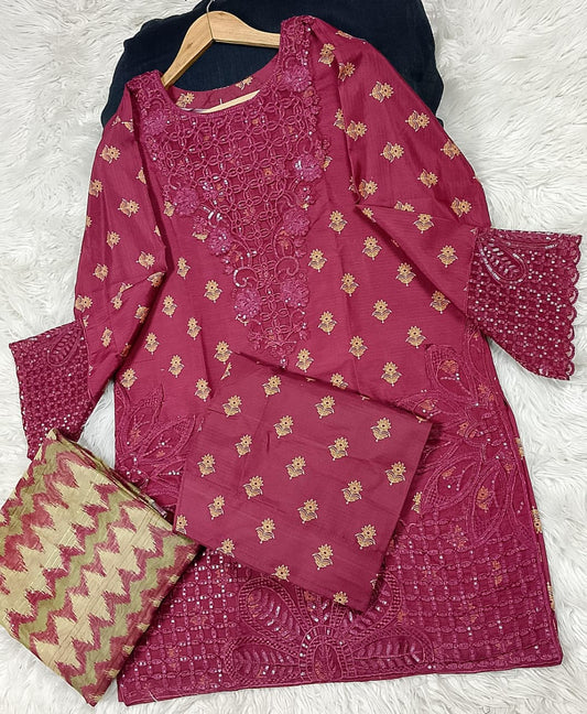 3 PIECE - EMBROIDERED LAWN SUIT