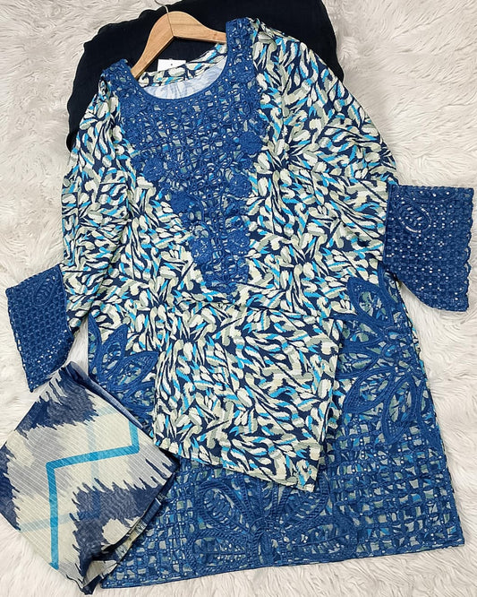 3 PIECE - EMBROIDERED LAWN SUIT